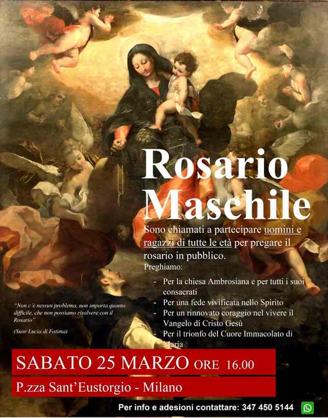 Rosario degli Uomini a Milano il 25 marzo 2023